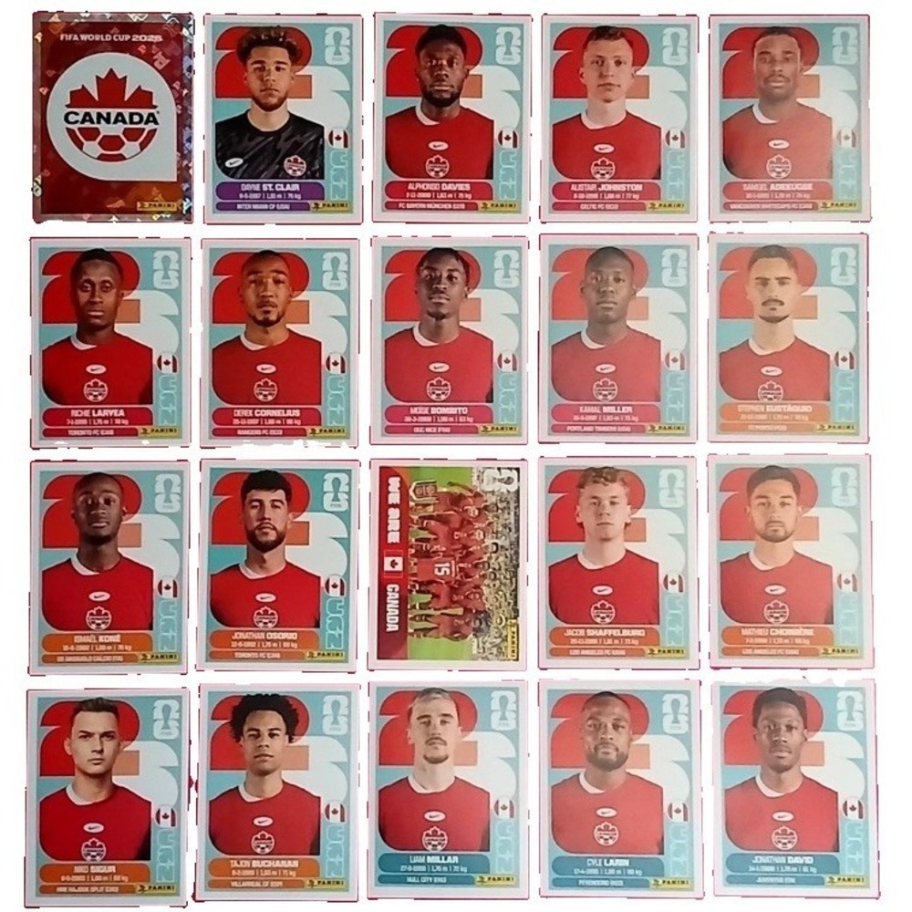 2026 Panini FIFA World Cup Canada Complete Team Sticker Set + Album US Edition